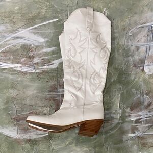 Billini White Western Heeled Boots